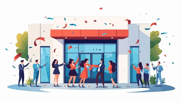 Ribbon-cutting ceremony for a newly completed building in Kenya.